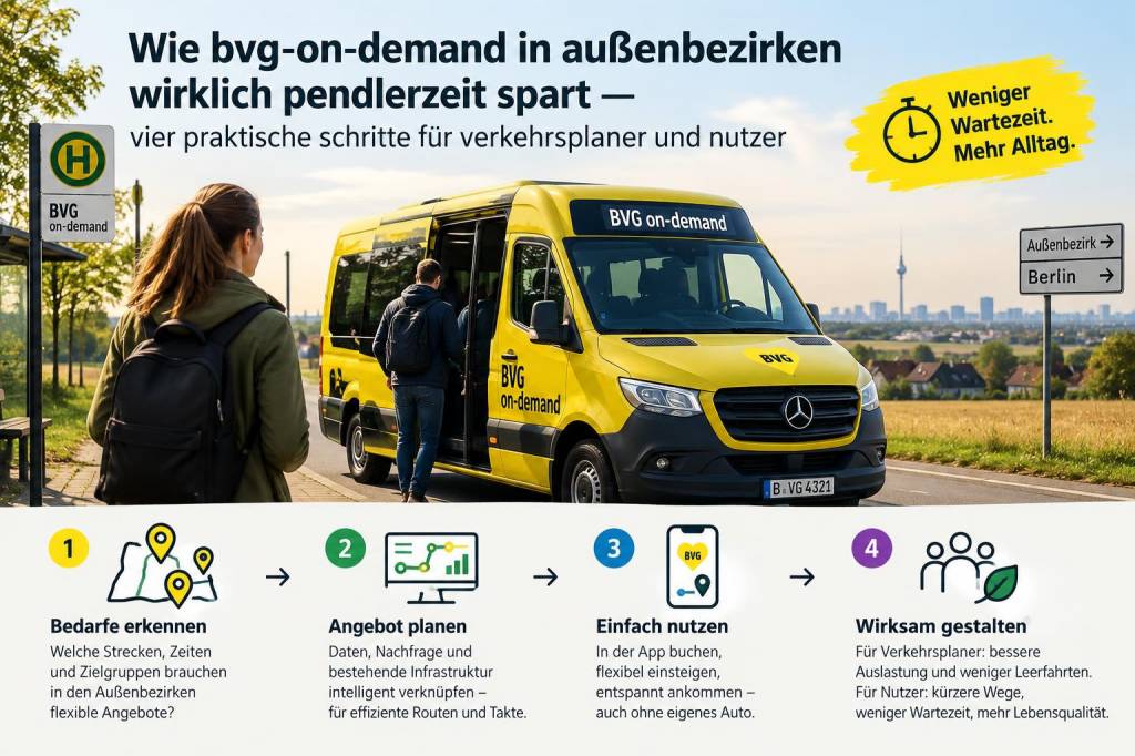 Wie bvg‑on‑demand in außenbezirken wirklich pendlerzeit spart — vier praktische schritte für verkehrsplaner und nutzer